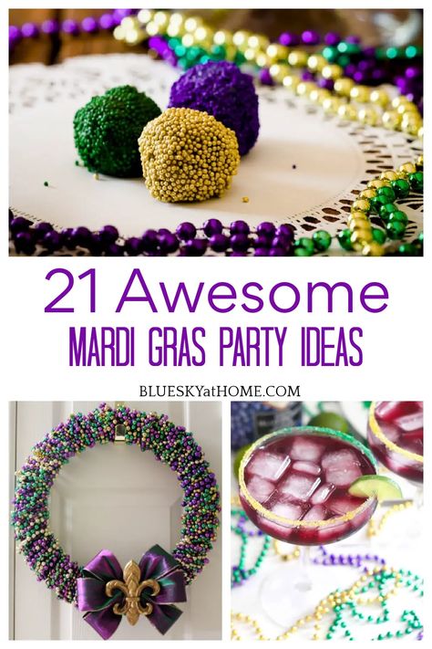 Are you planning a Mardi Gras party? Here are 21 Mardi Gras Party include great dishes, drinks and decorations for your next event. Mardi Gras Ideas, Mardi Gras Snacks, Mardi Gras Dinner Party, Mardi Gras Appetizers, Mardi Gras Party Ideas, Mardi Gras Party Food, Mardi Gras Dinner, Mardi Gras Cocktails, Mardi Gras Drinks