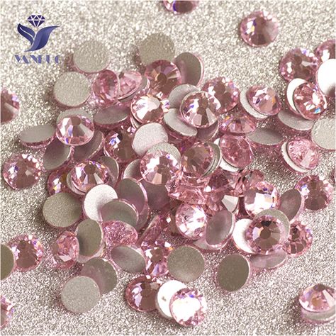 Nail Art Pink, Rosé Back, Hot Fix, Light Rose, Art Pink, Rose Lights, Pink Rhinestones, Nail Art Decorations, Beading Supplies