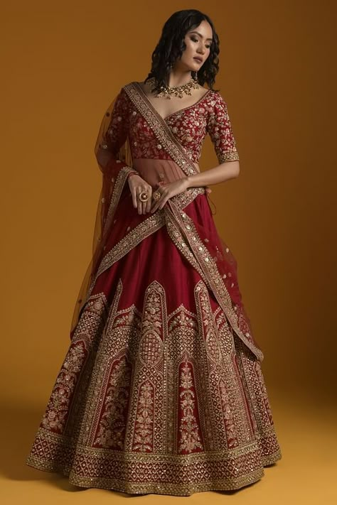 Buy Red & Pink Shaded Sequins Embroidered Silk Bridal Lehenga Online | Samyakk Silk Bridal Lehenga, Best Indian Wedding Dresses, Latest Bridal Lehenga Designs, Bridal Lehenga Online, Red Bridal Dress, Bridal Lehenga Designs, Latest Bridal Lehenga, Wedding Lehenga Designs, Lehenga Red