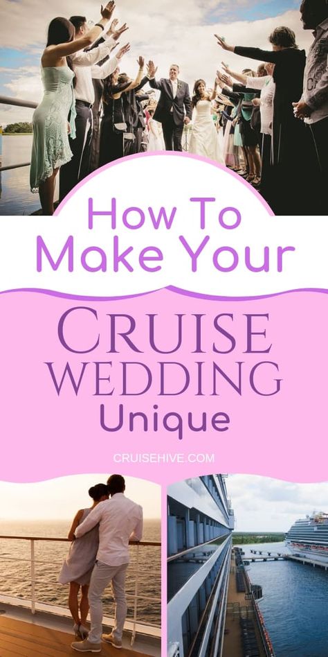 We've got you covered with cruise wedding tips to make sure you have that extra special day during a cruise vacation. via @cruisehive Carnival Cruise Wedding, Cruise Ship Wedding, Honeymoon Cruise, Cruise Essentials, Cruise Planning, List Planner, Ship Wedding, Wedding Unique, Cruise Wedding