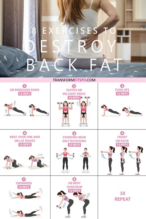 #backfat #getridof #workoutathome #womensworkouts #transformations Get rid of your lower back fat. 8 exercises to get rid of lower back fat for women. This exercise group helps to work out your back whilst giving your abs a tough time. This hits your whole back, making them great exercises to get rid of lower back fat! See the before and after results and experience body transformation. Workout at home or in the gym. No equipment needed. Just click on the pin to see the full workout. Lower Back Fat, Back Fat, Fat To Fit, Back Exercises, Stubborn Belly Fat, Transformation Body, Cardio Workout, Lose Belly, Easy Workouts