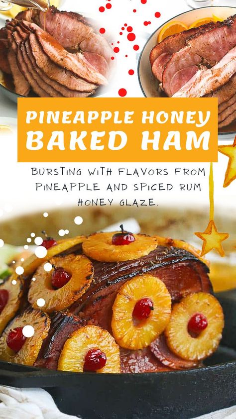 Oven Ham Recipes, Cooking Ham In Oven, African Bites, Honey Ham Recipe, Baked Spiral Ham, Thanksgiving Ham Recipes, Recipes With Cooked Ham, Cooking Spiral Ham, Baked Ham With Pineapple