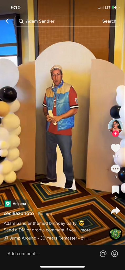 Adam Sandler Themed Party Decorations, Adam Sandler Cake, Adam Sandler Party Food, Adam Sandler Party Decorations, Adam Sandler Birthday Party, Adam Sandler Birthday Party Theme, Adam Sandler Themed Party, Adam Sandler Party Theme, Adam Sandler Party