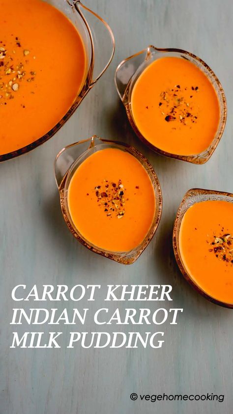 Carrot Kheer Recipe, Carrot Milk, Carrot Recipes Dessert, Eggless Carrot Cake, Healthy Carrot Muffins, Carrot Muffin Recipe, Carrot Desserts, Carrot Pudding, Milk Pudding