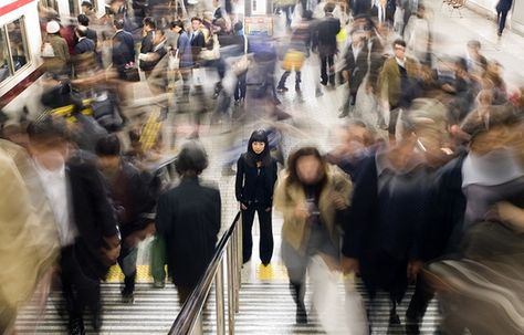 "Take some time to observe. Do not be so concerned about the date and time." - Julia Silluet Paintings, Crowd Images, Corinthians Bible, Alone In A Crowd, Long Exposure Photography, Large Crowd, Motion Blur, Gcse Art, Long Exposure