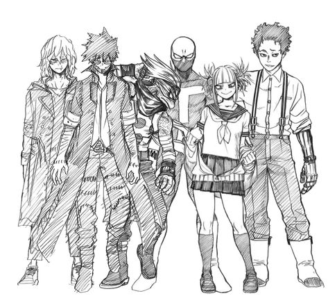 Jin Bubaigawara, League Of Villains, Flop Era, Class 1 B, Found Family, Toga Himiko, Tomura Shigaraki, Anime Villians, Art Prompts