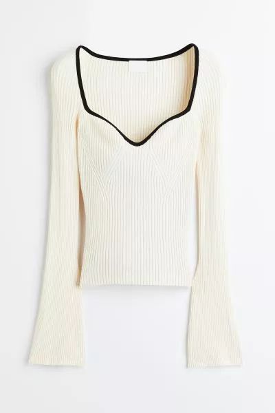 Rib-knit Sweater | H&M (US) Winter Style 2023, Style 2023, Lady Grey, Ribbed Knit Top, Outfits Dresses, Ribbed Knit Sweater, Ribbed Sweater, Knit Jumper, Cute Fits