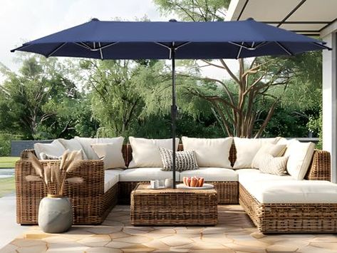 Check out this list My essentials for a beautiful garden and outdoor staging  from influencer-b72286e8 Side Patio, Large Patio Umbrellas, Large Patio, Garden Parasols, Outdoor Market, Beach Umbrella, Market Umbrella, Outdoor Umbrella, Patio Umbrellas