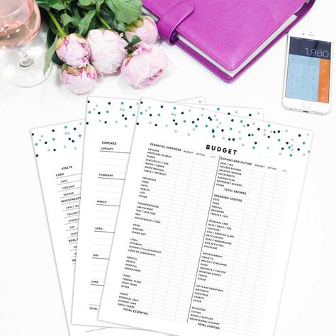 Budget Planner Printable, Rings Planner Fits A5, Binder, Mini Binder, Happy Planner, A4 | PBUD-1000-A, INSTANT DOWNLOAD by ConfettiSaturday 52 Week Saving Plan, Debt Snowball Worksheet, Daily Expenses, Printable Budget Planner, Household Finances, Bill Planner, Vacation Savings, Kikki K Planner, Emergency Savings