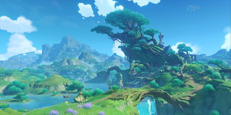 Sea Of Thieves, Low Poly Art, Biome, Fantasy Art Landscapes, Environment Concept Art, Fantasy Landscape, Anime Background, Peta, Genshin Impact