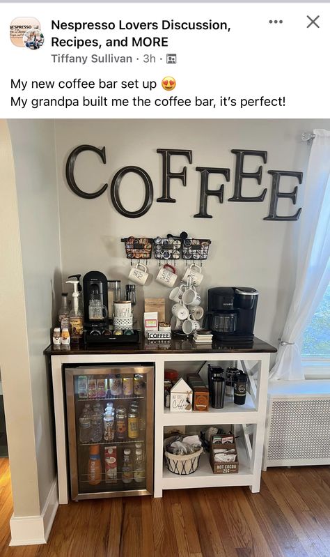 Office Snack Bar Ideas Coffee Stations, Nespresso Station Coffee Corner Bedroom, Nespresso Bar Set Up, Coffee Shop Condiment Station Bar Ideas, Farah Merhi Coffee Station, Nespresso Bar, Home Coffee Bar Station Espresso Machine, Fiji House, Teachers Lounge