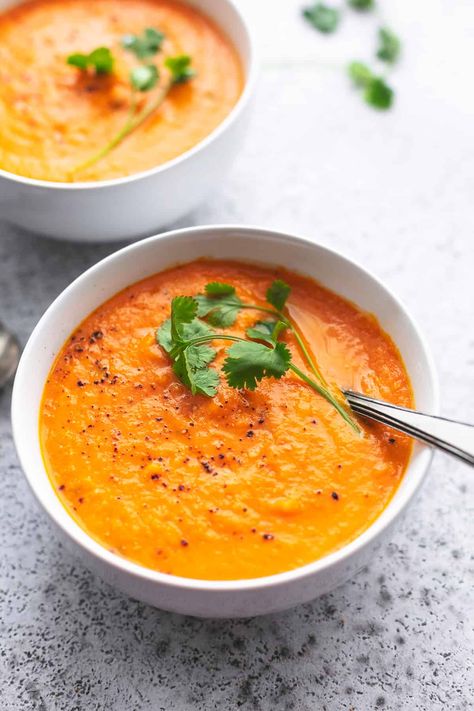 Savory Carrots, Immunity Soup, Brown Sugar Roasted Carrots, Cilantro Soup, Healthy Soup Recipe, Carrot And Coriander Soup, Coriander Soup, Creamy Carrot Soup, Carrot Soup Recipes