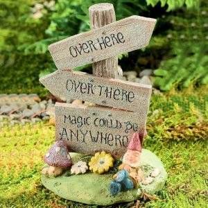 Fairy Garden Design Ideas, Fairy Garden Sign, Garden Fairies Figurines, Vegetable Garden Planner, Fairy Garden Crafts, Fairy Garden Designs, Garden Figurines, Fairy Furniture, Low Maintenance Garden