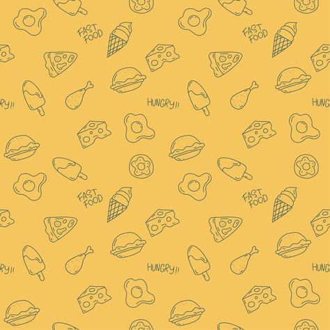 Cute food pattern design on yellow backg... | Free Vector #Freepik #freevector #background Food Background Design Graphics, Food Pattern Wallpaper, Ghana Food, Food Background, Food Pattern, Food Delivery App, Food Banner, Food Patterns, Food Graphic Design