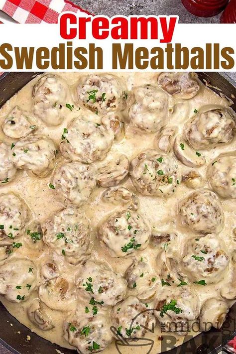 Swedish Meatball Recipe With Cream Of Mushroom Soup, Swedish Meatballs Sauce With Cream Of Mushroom Soup, One Pan Swedish Meatballs, Homemade Swedish Meatball Sauce, How To Make Swedish Meatballs Sauces, Swedish Meatball Stroganoff, Swedish Meatball Recipe Cream Of Mushroom, Swedish Meatballs With Mushrooms, Campbells Swedish Meatball Recipe