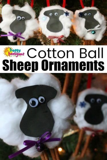 Adorable Sheep Ornament Craft for Kids Cotton Ball Sheep, Diy Christmas Gifts For Kids, Sheep Crafts, Christmas Cards Kids, Ornament Craft, Daycare Crafts, Crafts For Boys, Cotton Balls, Kids Ornaments