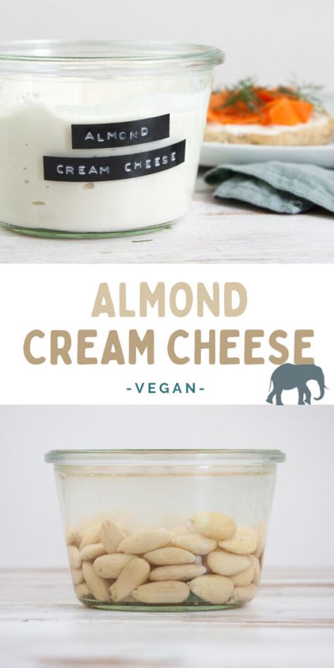 Almond Cheese Recipe, Non Dairy Cream Cheese, Plant Based Cream Cheese, Diy Almond Milk, Vegan Cream Cheese Recipe, Cooking Substitutes, Almond Cream Cheese, Food Sauces, Almond Milk Cheese