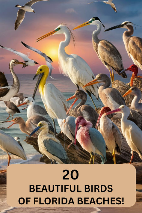 Explore our guide to Florida Beach Birds as we unveil 20 captivating species with stunning images. Perfect for birdwatchers and beach lovers alike! Bird Watching Tower, Florida Birds, Beach Birds, Bird Identification, Florida Beach, Backyard Birds, Birdwatching, Bird Photography, Beach Lovers