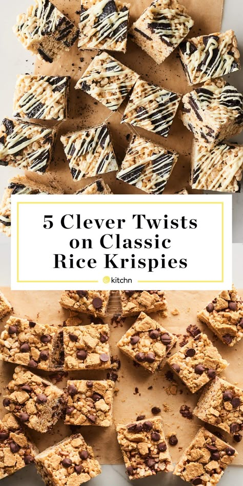 Rice Krispie Treats With A Twist, Fun Rice Krispy Treats, Carrot Cake Rice Krispie Treats, Rice Crispy Birthday Treats, Rice Krispie Treats Add Ins, Dandies Rice Crispy Treats, Chocolate Chip Rice Crispy Treats, Cookies N Cream Rice Krispie Treats, Crazy Rice Krispy Treats