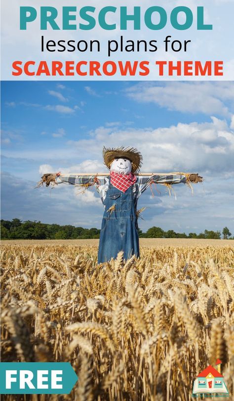 Scarecrow Science Preschool, Scarecrow Dramatic Play Preschool, Scarecrow Preschool Activities Free, Scarecrow Lesson Plans For Preschool, Scarecrow Sensory Bin, Scarecrow Preschool Activities, Scarecrow Activities Preschool, Preschool Scarecrow, Scarecrow Song