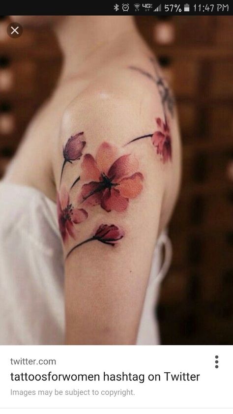 Quarter sleeve idea Flower Watercolor Tattoo, Watercolor Tattoo Flower, Disney Tattoo, Diy Tattoo, Tattoo Feminina, Wolf Tattoos, Flower Tattoo Designs, Tattoo Sleeve, Trendy Tattoos