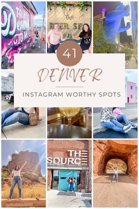 41 of the best photo spots in Denver Denver Picture Ideas, Denver Photo Shoot Locations, Downtown Denver Photoshoot, Denver Instagram Spots, Baecation Ideas, Denver Photoshoot, Senior Pictures Places, Colorado Photoshoot, Denver Trip