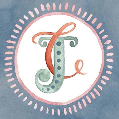 Custom Wedding Monogram, Watercolor Monogram, Muted Palette, Personal Stationery, Watercolor Lettering, In The Meantime, Custom Watercolor, Letter T, Monogram Wedding