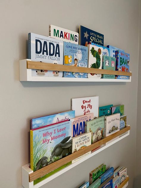 Bookshelf Floating Shelves, Kids Bookshelf Wall, Shelves Kids Room, Kids Book Shelf, Bookshelf Floating, Wall Bookshelves Kids, Gift Ideas Kids, Hanging Bookshelves, Bookshelf Wall