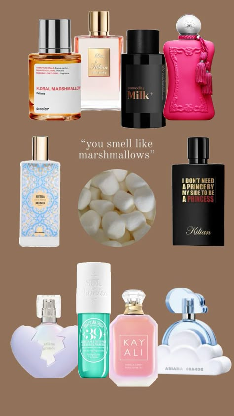 #marshmallows #perfume #sweet #fluffy #scents #marshmallowperfumes #marshmallowscents Best Body Sprays, Marshmallow Perfume, Perfumes To Buy, Perfume Sweet, Good Girl Perfume, Cozy Bath, Scent Combos, Fragrance Lab, Sweet Perfume