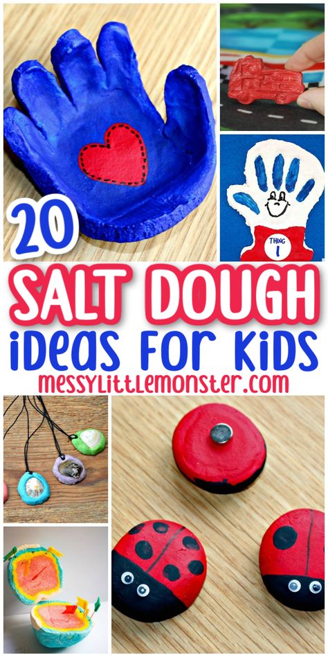 Easy salt dough craft ideas for kids Salt Dough Recipes, Salt Dough Ideas, Tree Paper Craft, Salt Dough Projects, Cabin Fun, Best Salt, Print Crafts, Salt Dough Crafts, Salt Dough Recipe