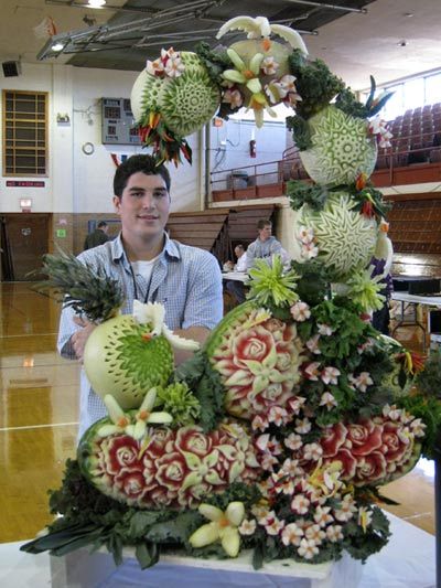 Fruit kabobs display