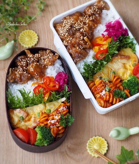 Asian Lunch Box, Lunch Box Aesthetic, Lunch Box Idea, Japanese Food Bento, Healthy Lunch Meal Prep, Bento Recipes, Healthy Food Motivation, Bento Boxes, Think Food