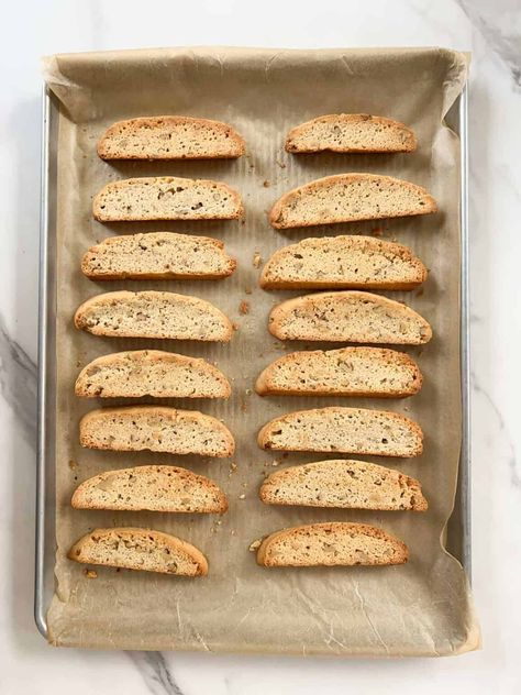 Walnut Biscotti - Little Nonni Pecan Biscotti Recipe, Pecan Biscotti, Walnut Biscotti, Homemade Biscotti, Pantry Recipe, Almond Biscotti Recipe, Biscotti Recipes, Butter Pecan Ice Cream, Italian Cookie Recipes