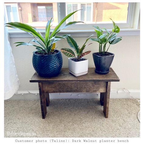 Front Porch Plant Stand, Porch Plant Stand, Plant Stand Bench, Farmhouse Entryway Bench, Plant Bench, Small Wooden Bench, Plant Stand Wood, Rustic Plant Stand, Front Porch Plants