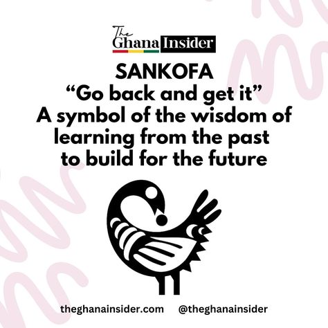 “Sankofa” is a word from the Akan language of Ghana that translates to “go back and get it.” The concept is often associated with the Akan proverb, “Se wo were fi na wosankofa a yenkyi,” which means “It is not wrong to go back for that which you have forgotten.” Sankofa is symbolized by a bird with its head turned backward, taking an egg off its back, or by a stylized heart shape. The symbol represents the importance of learning from the past to build a successful future, emphasizing the va... Mouth Quote, Sankofa Symbol, Adinkra Symbols, Knowledge And Wisdom, Word Of Mouth, An Egg, Meaningful Words, A Word, Heart Shape