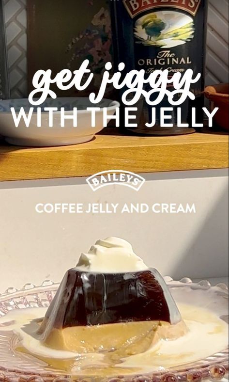 Tattoo Food, Baileys Original Irish Cream, Baileys Coffee, Baileys Original, Baileys Recipes, Jelly Cream, Coffee Jelly, Jello Desserts, Dessert Recipies