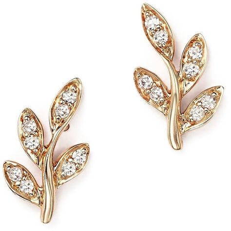 Diamond Leaf Stud Earrings in 14K Rose Gold, .10 ct. t.w. ($265) ❤ liked on Polyvore featuring jewelry, earrings, diamond stud earrings, 14k rose gold earrings, 14k diamond earrings, leaves earrings and 14 karat gold stud earrings Mens Diamond Stud Earrings, 14k Rose Gold Jewelry, Gold Ear Jacket, Clean Gold Jewelry, Rose Gold Earrings Studs, Mens Gold Jewelry, Gold Leaf Earrings, Earrings Rose Gold, Rose Gold Studs