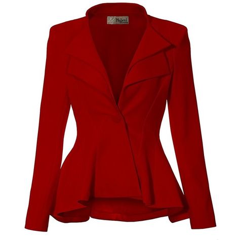 HyBrid Company Women Double Notch Lapel Sharp Shoulder Pad Office... (205 SEK) ❤ liked on Polyvore featuring outerwear, jackets, blazers, blazer, casacos, notch collar jacket, padded shoulder blazer, red blazer jacket, shoulder pad jacket and red blazers Peplum Design, Red Blazer Jacket, Lapel Design, Dinner Dates, White Peplum, Business Chic, Lapel Blazer, Peplum Styling, Professional Wardrobe