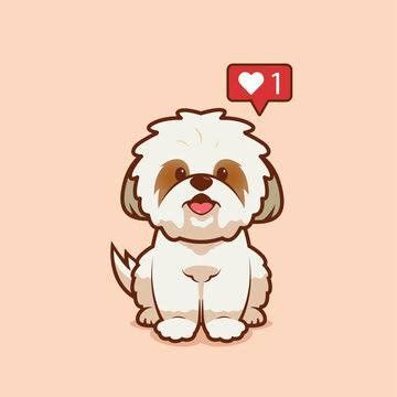 Cartoon Shitzu Dog, Shitzu Drawing Simple, Shitzu Drawing, Shihtzu Tattoos, Shih Tzu Cartoon, Perro Shih Tzu, Shitzu Dogs, Love Icon, 강아지 그림