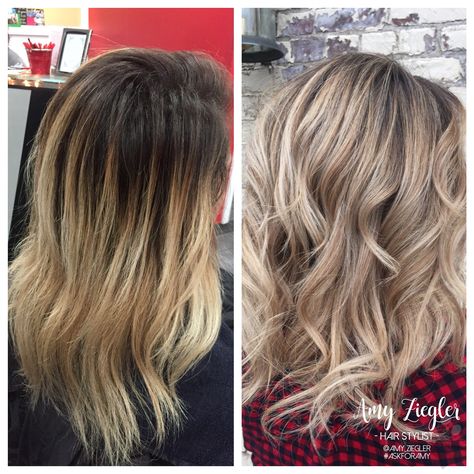 Before and after blonde babylights transformation by @amy_ziegler #askforamy #versatilestrands Babylights Before And After, Balayage Hair Before And After, From Blonde To Brunette Before And After, Tmavý Blond, Brunette To Blonde Before And After, Before And After Blonde, Salon Pics, Blonde Babylights, Hair 2022