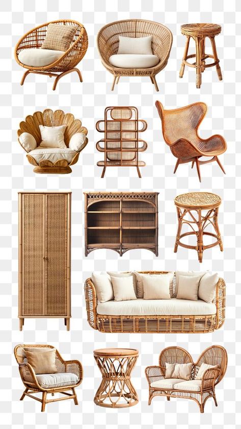 Interior Design Furniture Presentation, Rattan Interior Design, Chair Drawings, Conceptual Design Architecture, Beach Club Design, Furniture Collage, 3d Warehouse Sketchup, Creative Furniture Design, Art Deco Mood Board