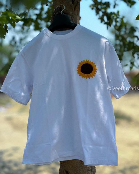 Blossom Sunflower hand embroidery is also available in white Now Checkout link is in bio #sunflowerembroidery #handembroidery #embroidery Sunflower Hand Embroidery, Embroidery Shirt Men, Embroidery Shirt, Shirt Embroidery, Embroidery Flowers, Shirt Men, Hand Embroidery, Sunflower, Blossom