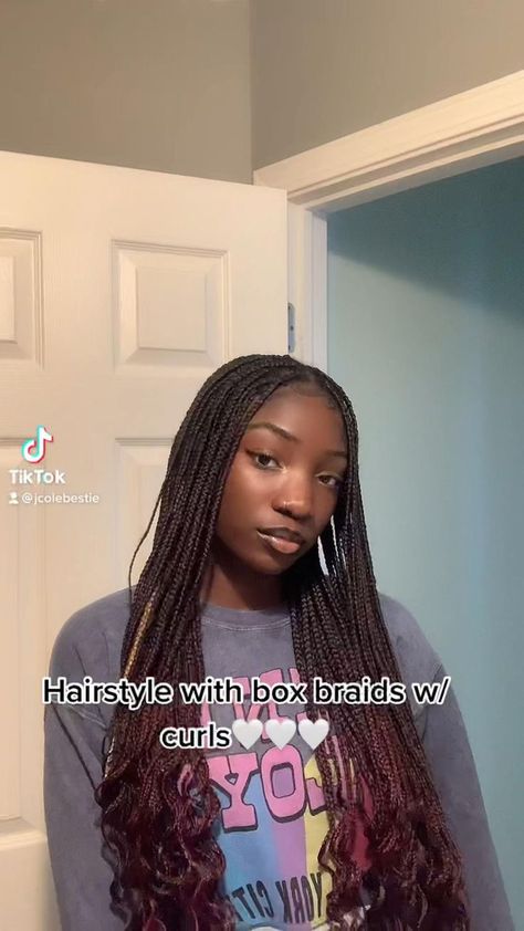 Hairstyles Braids With Curls, Hair Styles Girl, Single Braids Hairstyles, Cute Box Braids, Hairstyles Cute, Short Box Braids Hairstyles, Big Box Braids Hairstyles, Single Braids, Box Braids Hairstyles For Black Women