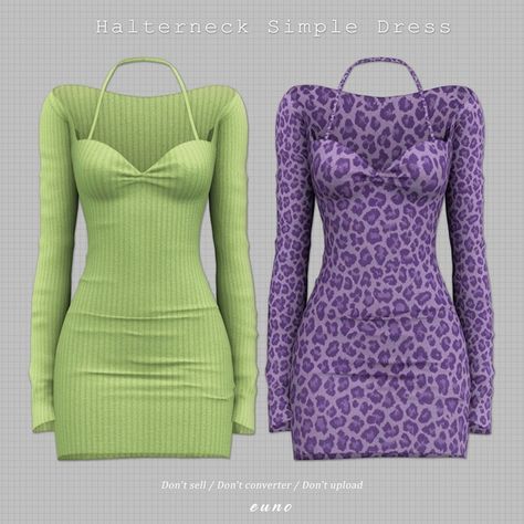 Halterneck Simple Dress | Patreon Sims 4 Cc Mods Patreon Clothes, Sims Cc Dresses Patreon, Pateron Cc Clothes, Sims4 Cc Dress Patreon, Sims 4 Cc Maxis Clothes, Sims Clothes Patreon, Patron Sims 4 Cc, Sims 4 Cc Clothes Patreon Cute, Sims 4 Cc Collection Patreon