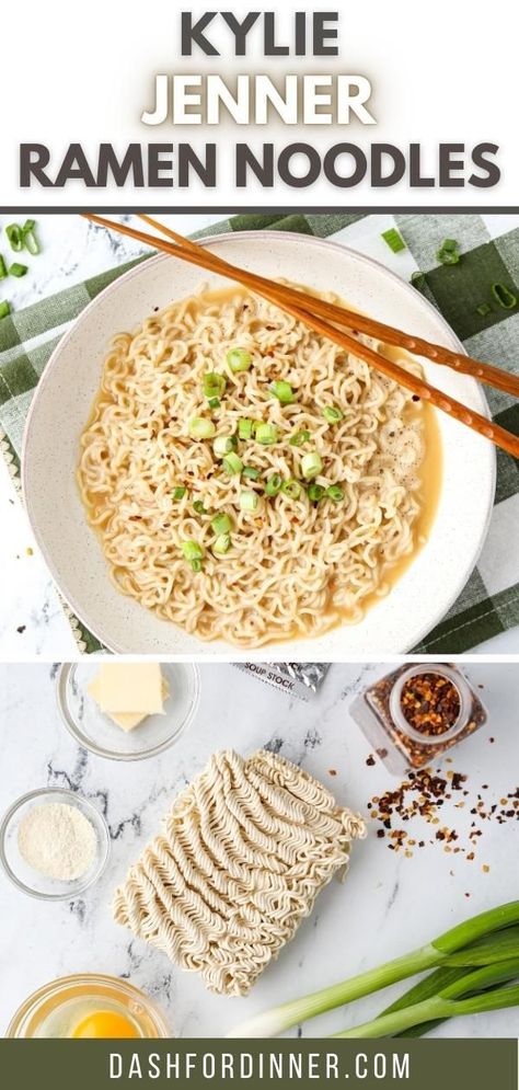 This quick and easy recipe is perfect for a weeknight dinner or even a midday snack and it can be ready in just 10 minutes! Stop what you're doing and get ready to have your taste buds tantalized with Kylie Jenner's amazing ramen noodle recipe. Kylie Jenner Ramen Noodles, Kylie Jenner Ramen Recipe, Kylie Jenner Ramen, Ramen Noodle Recipe, Ramen Noodles Recipe, Parmesan Crusted Potatoes, Ramen Recipes Easy, Easy Ramen, Ramen Recipe