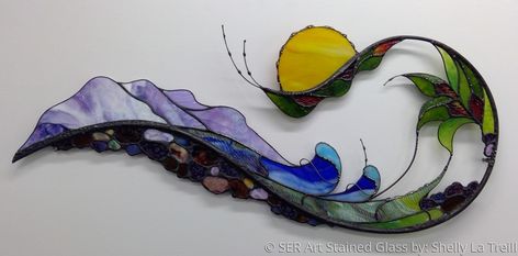 "Serenity" (Original art by SER Art Stained Glass by Shelly LaTreill) Diy Stained Glass Window, Stained Glass Studio, Window Stained, Glass Art Pictures, Fused Glass Artwork, Glass Diy, Glass Mosaic Art, Stained Glass Decor, Stained Glass Ornaments