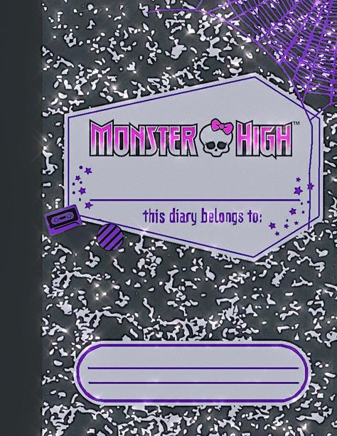 Monster High Diary Template, Monster High School Background, Wallpaper Backgrounds Monster High, Monster High Computer Background, Monster High Diy, Monster High Pattern Wallpaper, Scene Core Wallpaper, Monster High Printables, Binder Cover Templates