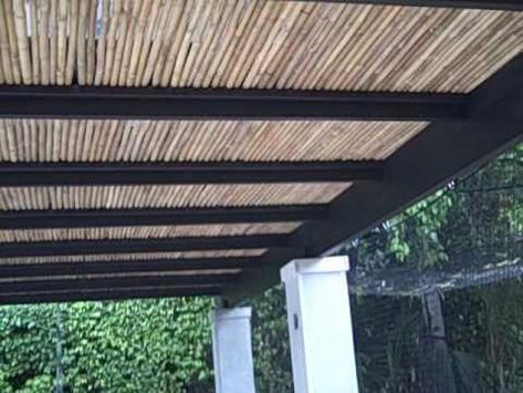 Outdoor pergolas are structures that can be used to cover a patio, garden or deck area in your backyard. A pergola is used to cover an area but still leaving the area exposed to the elements and nature. Many homeowners fall in love with the... #pergolawithroof Diy Decks, Decks Ideas, Pergola Screens, Pergola Cover, Bamboo Roof, Corner Pergola, Louvered Roof, Garden Pergola, Cheap Pergola