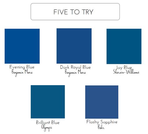 5 Bold Colors For The Front Door - Emily A. Clark Best Royal Blue Paint Colors, Royal Blue Door, Front Door Colors Interior, Royal Blue Paint Colors, Royal Blue Paint, Bold Front Door Colors, Bold Front Door, Cottage Doors, Blue Front Door