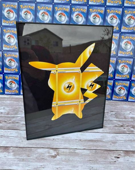 Possible DIY gift for pokemon lover Pokemon Cards Crafts Ideas, Pokemon Gifts Diy, Pokemon Cards Diy, Pokemon Crafts, Pokemon Decor, Pokemon Christmas, Pokemon Room, Pokemon Diy, Pokemon Craft